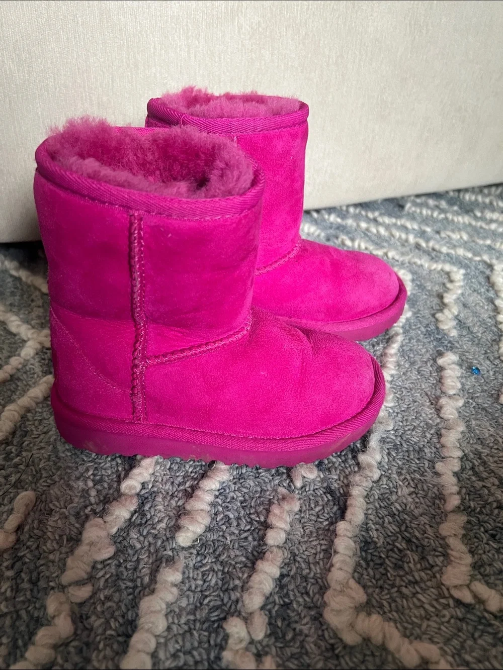 UGG Kids Fuchsia Short Suede Boot